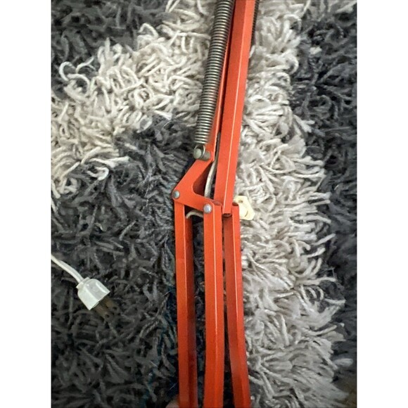 LEDU Orange Desk Lamp Articulated Draft Architect Lamp MCM Vintage NO BASE - Picture 14 of 16